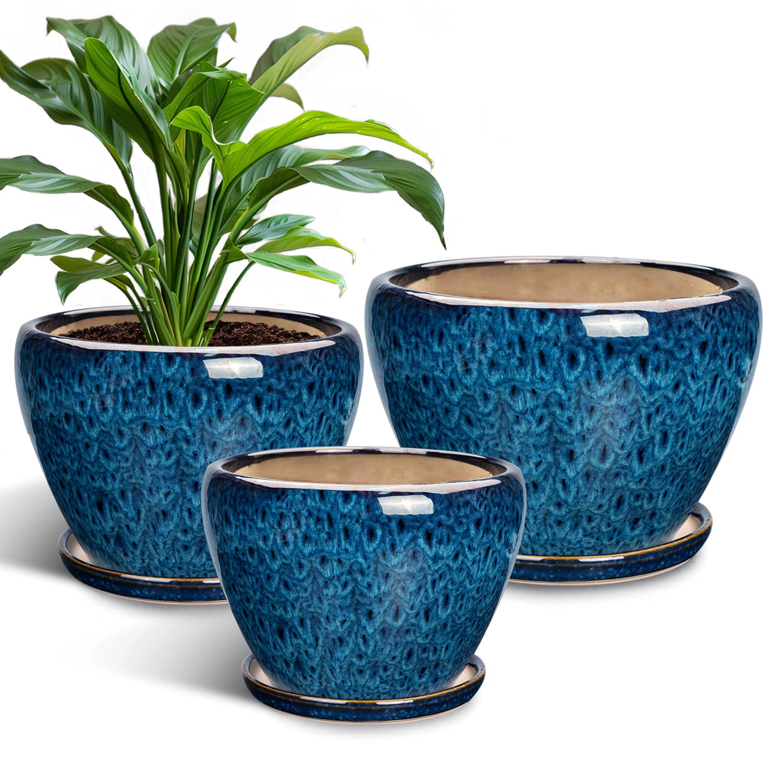 Amazon.com : EPFamily Ceramic Plant Pots Indoor, 10 Inch 8 Inch 6